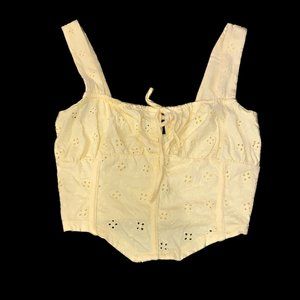 Sleeveless Eyelet Corset Top